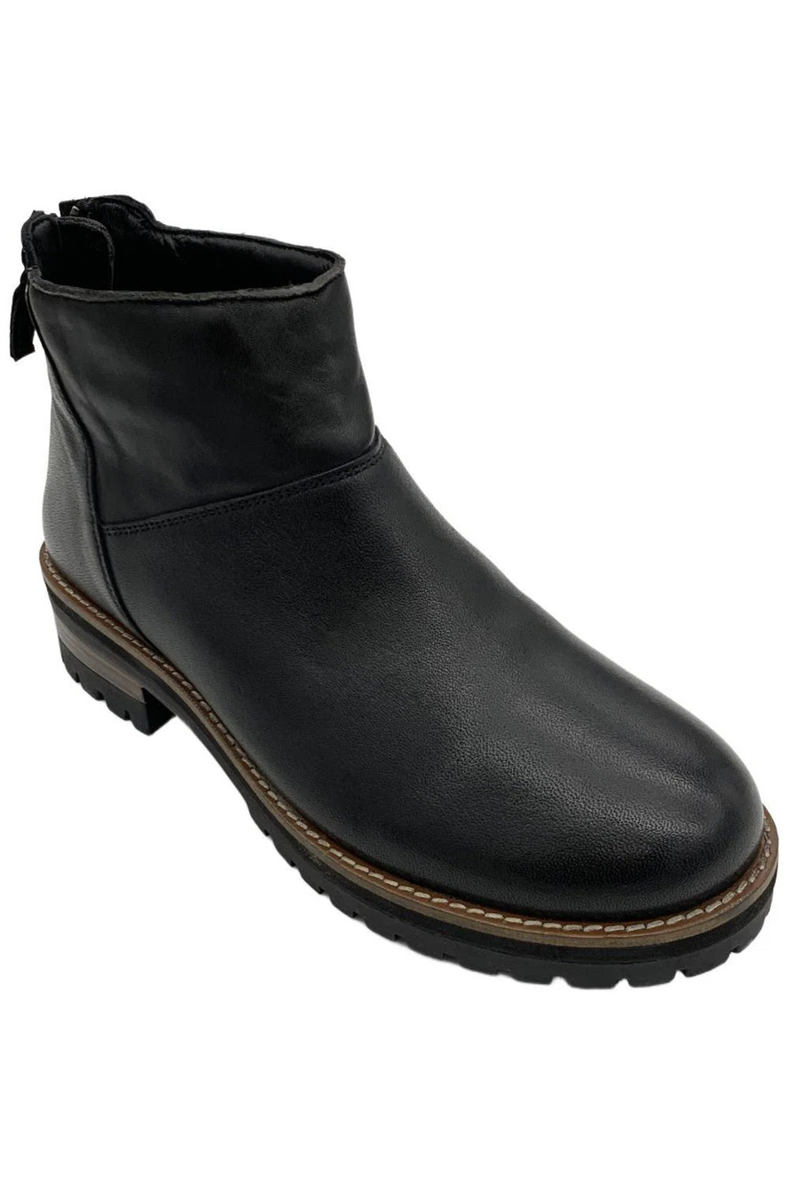 Softwalk Women's Elmhurst Zip Platform Anke Boot Black - Medium